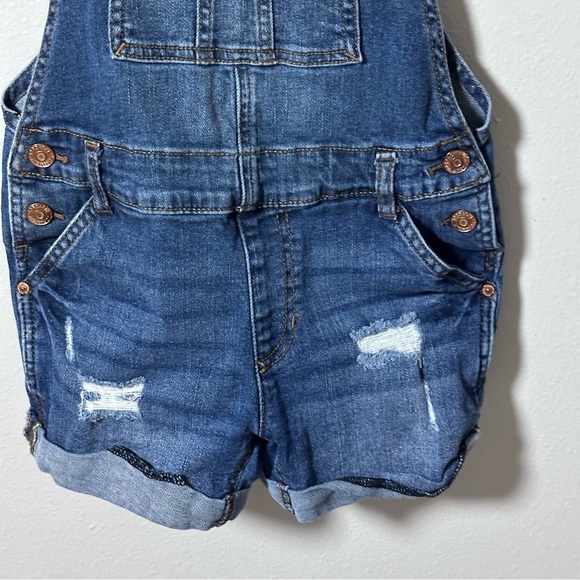 Jordache Girls Denim Blue Overall Shorts shortalls size M(7/8) - Picture 3 of 7